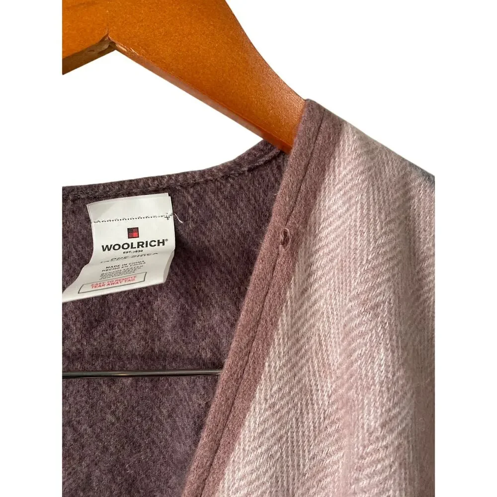 Woolrich Women's Daphine Plaid Cozy Blanket Wrap One Size Pink Gray Shawl Scarf